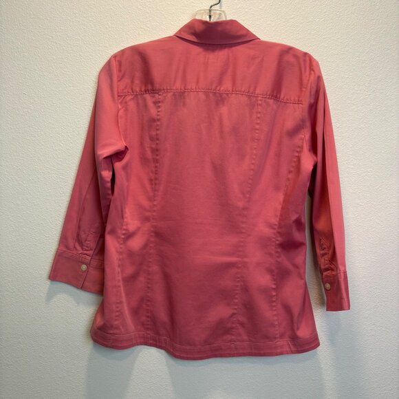 Lot Of 2 Banana Republic Fitted Stretch Button-Up Shirts Pink & Red Size S Work - Picture 8 of 11